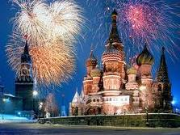 Fireworks over St. Basil Cathedral in Moscow