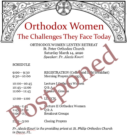 Women's Retreat Postponed