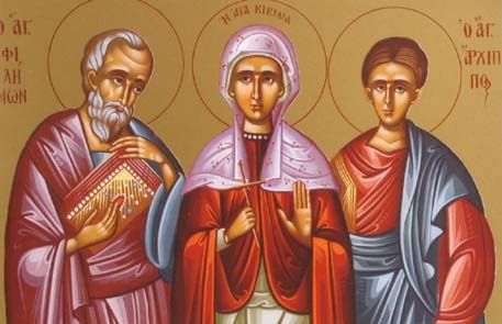 Apostles Archippos, Philemon and Onesimos of the Seventy