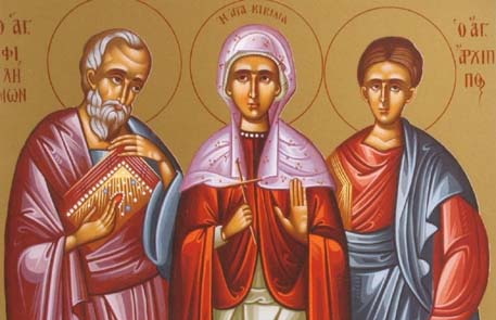 Apostles Philemon, Apphia, and Archippos of the Seventy