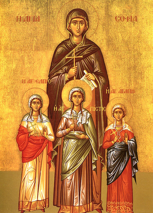 Martyrs Sophia and her daughters Faith, Love and Hope